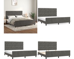 vidaXL - Bedframe - zonder - matras - 160x200 - cm - fluweel - donkergrijs