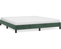 vidaXL - Bedframe - zonder - matras - 160x200 - cm - fluweel - donkergroen