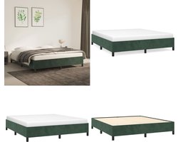vidaXL - Bedframe - zonder - matras - 160x200 - cm - fluweel - donkergroen