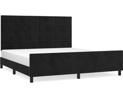 vidaXL - Bedframe - zonder - matras - 160x200 - cm - fluweel - zwart