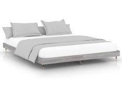 vidaXL - Bedframe - zonder - matras - 160x200 - cm - spaanplaat - grijs - Sonoma