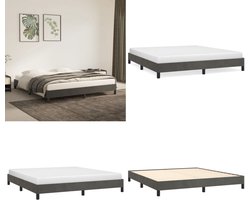 vidaXL - Bedframe - zonder - matras - 180x200 - cm - fluweel - donkergrijs