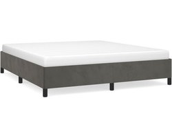 vidaXL - Bedframe - zonder - matras - 180x200 - cm - fluweel - donkergrijs