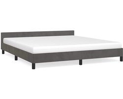 vidaXL - Bedframe - zonder - matras - 180x200 - cm - fluweel - donkergrijs