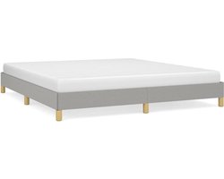 vidaXL - Bedframe - zonder - matras - 180x200 - cm - Super - King - stof - lichtgrijs
