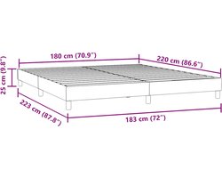 vidaXL - Bedframe - zonder - matras - 180x220 - cm - fluweel - zwart