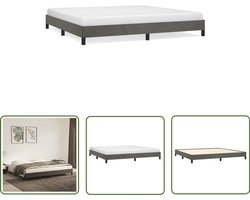 vidaXL - Bedframe - zonder - matras - 200x200 - cm - fluweel - donkergrijs