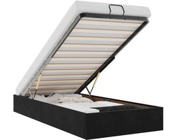 vidaXL - Bedframe - zonder - matras - 80x200 - cm - fluweel - zwart