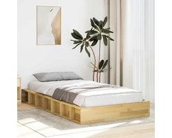 vidaXL - Bedframe - zonder - matras - 80x200 - cm - massief - hout - eiken