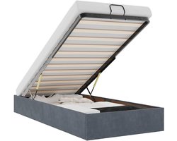 vidaXL - Bedframe - zonder - matras - 90x190 - cm - fluweel - donkergrijs