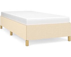 vidaXL - Bedframe - zonder - matras - 90x190 - cm - stof - crèmekleurig