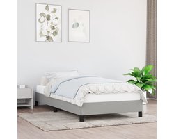 vidaXL - Bedframe - zonder - matras - 90x190 - cm - stof - lichtgrijs