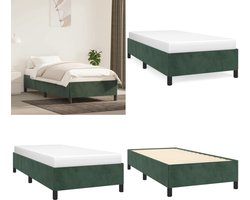 vidaXL - Bedframe - zonder - matras - 90x200 - cm - fluweel - donkergroen
