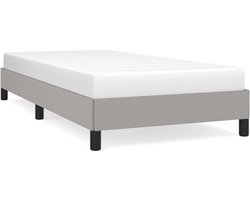 vidaXL - Bedframe - zonder - matras - 90x200 - cm - stof - lichtgrijs