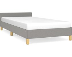 vidaXL - Bedframe - zonder - matras - 90x200 - cm - stof - lichtgrijs