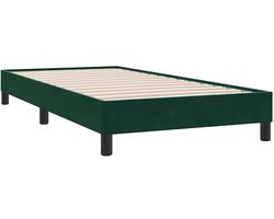 vidaXL - Bedframe - zonder - matras - 90x220 - cm - fluweel - donkergroen