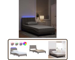 vidaXL - Bedframe - zonder - matras - "Hanko" - 100x200 - cm - stof - taupe
