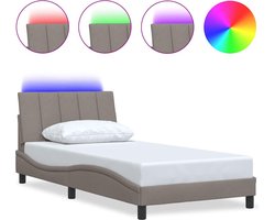 vidaXL - Bedframe - zonder - matras - "Hanko" - 100x200 - cm - stof - taupe