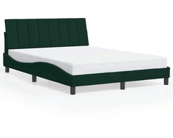 vidaXL - Bedframe - zonder - matras - "Hanko" - 120x200 - cm - fluweel - donkergroen