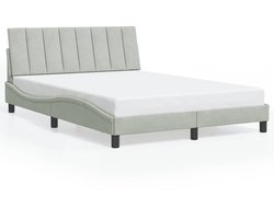 vidaXL - Bedframe - zonder - matras - "Hanko" - 120x200 - cm - fluweel - lichtgrijs