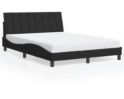 vidaXL - Bedframe - zonder - matras - "Hanko" - 140x190 - cm - fluweel - zwart
