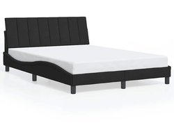 vidaXL - Bedframe - zonder - matras - "Hanko" - 140x200 - cm - fluweel - zwart