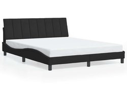 vidaXL - Bedframe - zonder - matras - "Hanko" - 160x200 - cm - fluweel - zwart