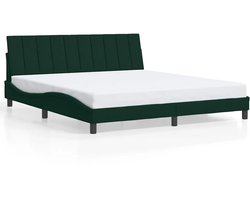 vidaXL - Bedframe - zonder - matras - "Hanko" - 180x200 - cm - fluweel - donkergroen