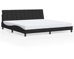 vidaXL - Bedframe - zonder - matras - "Hanko" - 200x200 - cm - fluweel - zwart
