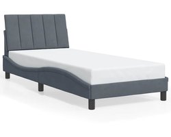 vidaXL - Bedframe - zonder - matras - "Hanko" - 80x200 - cm - fluweel - donkergrijs