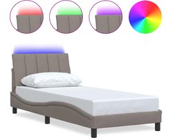 vidaXL - Bedframe - zonder - matras - "Hanko" - 80x200 - cm - stof - taupe