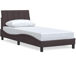 vidaXL - Bedframe - zonder - matras - "Hanko" - 90x200 - cm - stof - donkerbruin