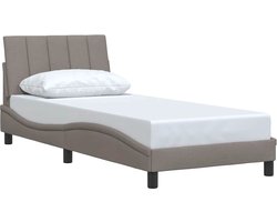 vidaXL - Bedframe - zonder - matras - "Hanko" - 90x200 - cm - stof - taupe