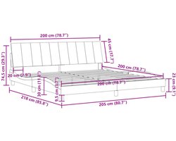 vidaXL - Bedframe - zonder - matras - "Hanko" - fluweel - roze - 200x200 - cm