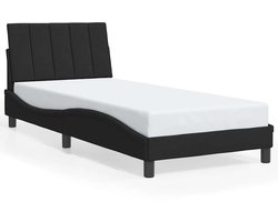 vidaXL - Bedframe - zonder - matras - "Hanko" - fluweel - zwart - 90x190 - cm