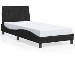 vidaXL - Bedframe - zonder - matras - "Hanko" - fluweel - zwart - 90x200 - cm