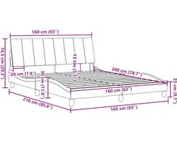 vidaXL - Bedframe - zonder - matras - "Hanko" - stof - taupe - 160x200 - cm