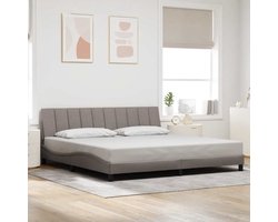vidaXL - Bedframe - zonder - matras - "Hanko" - stof - taupe - 200x200 - cm
