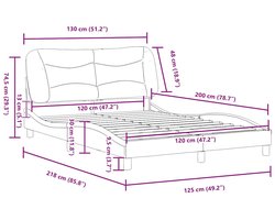vidaXL - Bedframe - zonder - matras - "Hvar" - 120x200 - cm - stof - blauw