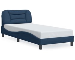 vidaXL - Bedframe - zonder - matras - "Hvar" - 80x200 - cm - stof - blauw