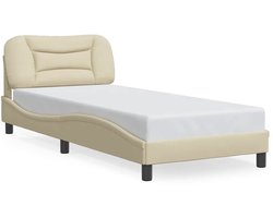 vidaXL - Bedframe - zonder - matras - "Hvar" - 80x200 - cm - stof - crèmekleurig