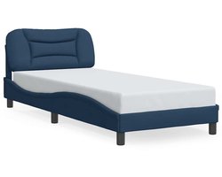 vidaXL - Bedframe - zonder - matras - "Hvar" - 90x200 - cm - stof - blauw