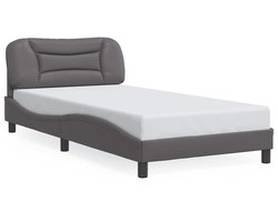 vidaXL - Bedframe - zonder - matras - "Hvar" - kunstleer - grijs - 100x200 - cm