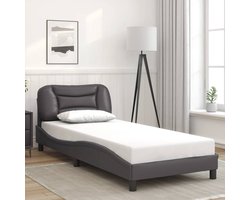 vidaXL - Bedframe - zonder - matras - "Hvar" - kunstleer - grijs - 80x200 - cm