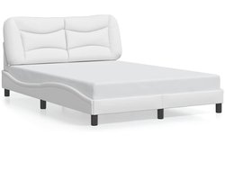 vidaXL - Bedframe - zonder - matras - "Hvar" - kunstleer - wit - 140x200 - cm