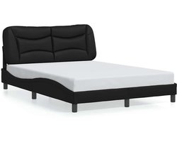vidaXL - Bedframe - zonder - matras - "Hvar" - kunstleer - zwart - 140x190 - cm
