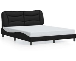 vidaXL - Bedframe - zonder - matras - "Hvar" - kunstleer - zwart - 160x200 - cm
