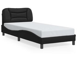 vidaXL - Bedframe - zonder - matras - "Hvar" - kunstleer - zwart - 90x190 - cm