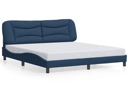vidaXL - Bedframe - zonder - matras - "Hvar" - stof - blauw - 180x200 - cm
