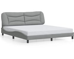 vidaXL - Bedframe - zonder - matras - "Hvar" - stof - lichtgrijs - 180x200 - cm